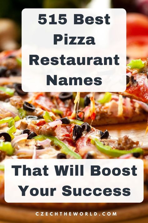 Are you wondering, how to name your pizza restaurant? Check our ultimate collection of the best pizza names to boost your success. Catchy, creative, funny,.. Pizza Shop Names Ideas, Pizza Names Ideas, Cafe Names Ideas, Pizza Names, Romans Pizza, Pasta House, Pizza Store, Pasta Restaurants, Cute Pizza