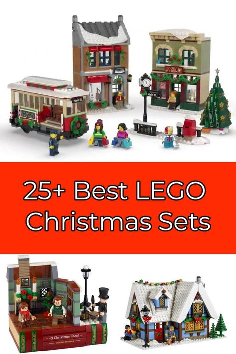 Lego Diorama Scene, Christmas Lego Village, Lego Winter Village Ideas, Lego House Instructions, Lego Christmas Train, Lego Christmas Sets, Lego Gingerbread House, Christmas Lego, Lego Christmas Village