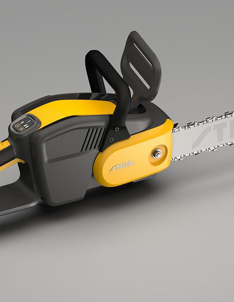 BATTERY-POWERED CHAINSAW STIGA, Sweden on Behance Battery Powered Chainsaw, Super Start, Work Tools, Arab Women, Yellow Accents, Chainsaw, Product Design, Sweden, Pinterest Likes