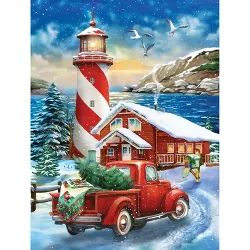 Winter Lighthouse, Lighthouse Christmas, Thomas Kinkade Christmas, Beautiful Christmas Scenes, Southern Christmas, Christmas Boards, Xmas Art, Lighting The Way, Lighthouse Painting