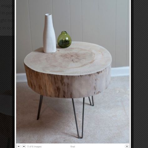 Hairpinlegs.com Trunk End Table, Tree Trunk Table, Tree Stump Table, Trunk Table, Diy Tree, Log Furniture, Hairpin Legs, Eco Friendly House, Cool Diy Projects