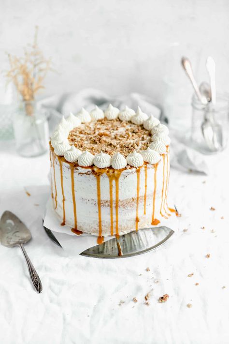 Praline Layer Cake - Broma Bakery Praline And Cream Cake, Luxury Cake Photography, Gourmet Layer Cake, Praline Layer Cake, Southern Praline Cake, Pecan Praline Cake, Praline Cake, Vanilla Cream Cheese Frosting, Broma Bakery