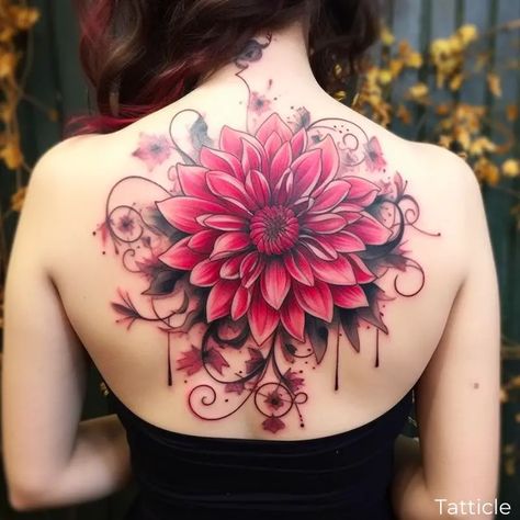 Dahlia Tattoo Meaning and Symbolism - Tatticle Realistic Dahlia Flower Tattoo, Black Dahlia Tattoo Meaning, Dahlia Tattoo Meaning, Dahlia Tattoo Design, Black Dahlia Tattoo, Dahlia Tattoos, Delilah Flower, Dahlia Flower Tattoos, Dahlia Tattoo