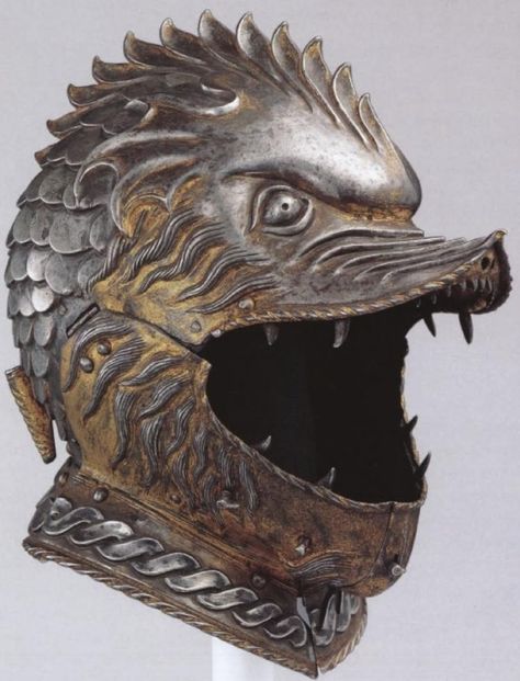 Griffon Burgonet by a descendant of Negroli Combat Helmet, Helmet Armor, Medieval Helmets, Ancient Armor, Yennefer Of Vengerberg, Historical Armor, Knight Armor, Arm Armor, Medieval Armor