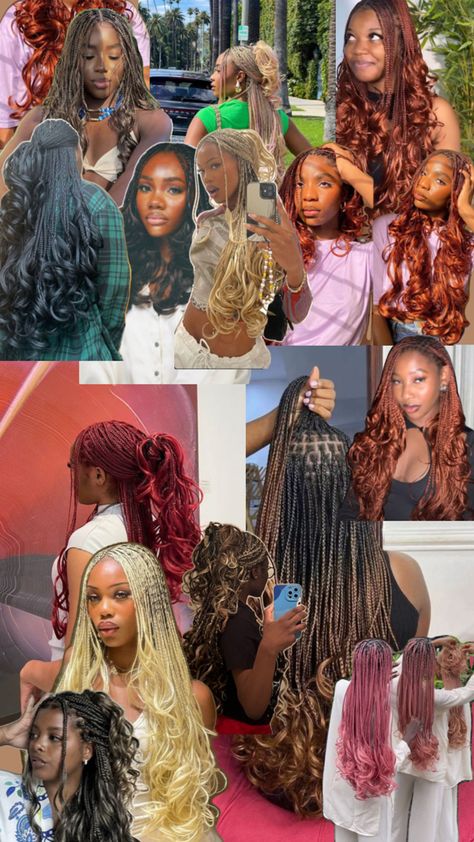 Curls Braids Hairstyles, French Curls Braids, French Curls, Curls Braids, Hair Color Guide, Goddess Braids Hairstyles, Box Braids Hairstyles For Black Women, Cute Braided Hairstyles, Dyed Hair Inspiration