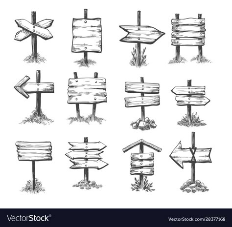 Direction Signs, Wood Arrow, Sketch Note, Arrow Sign, Directional Signs, Sketch Notes, Sign Post, Desenho Tattoo, Street Sign