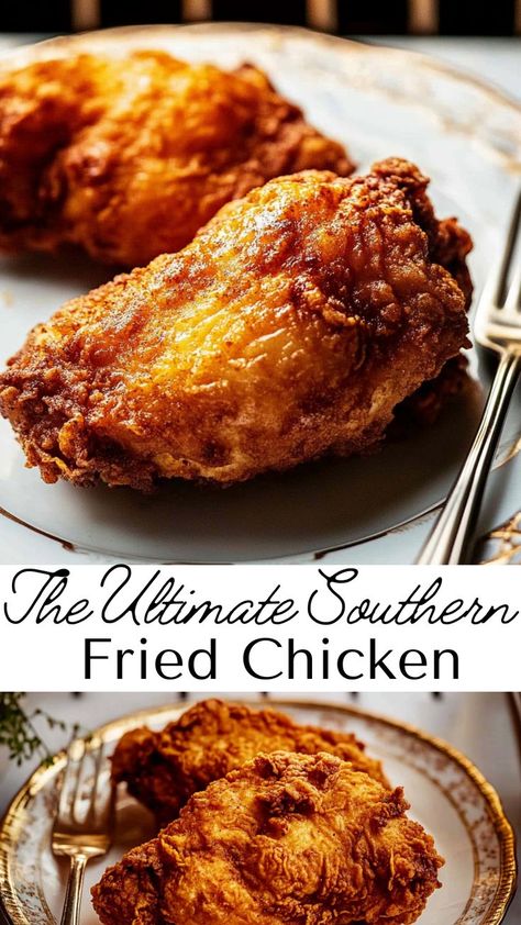 Best Southern Fried Chicken, Southern Recipes Dinner, Fried Chicken Thigh Recipes, Cajun Fried Chicken, Fried Chicken Pieces, Southern Fried Chicken Recipe, Fried Chicken Seasoning, Best Fried Chicken Recipe, Easy Fried Chicken