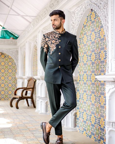 #JodhpuriSuit #MensEthnicWear #IndianGroomWear #GroomFashion #DesiGroom #ShaadiSeason #WeddingOutfit #EthnicGroom #GroomStyle #GroomSquad #DapperGroom #RegalAttire #LuxuryWedding #IndianWedding #WeddingTrends #WeddingFashionista #GlobalGroom #InternationalGroom #WorldWeddings #CulturalCouture #EthnicInspiration #TravelingGroom #DestinationWedding #WorldBride #NoFilterNeeded Groom Jodhpuri Suit Wedding, Green Jodhpuri, Jodhpuri Suits For Men Wedding, Suit For Men Wedding, Jodhpuri Suits, Jodhpuri Suits For Men, Dapper Grooms, Jodhpuri Suit, Wedding Festivities