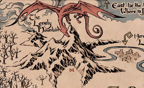 Smaug over the lonely mountain Dessin Game Of Thrones, The Lonely Mountain, The Misty Mountains Cold, Lonely Mountain, Hobbit Art, Collage Elements, Tolkien Art, Lotr Art, Lord Of The Ring