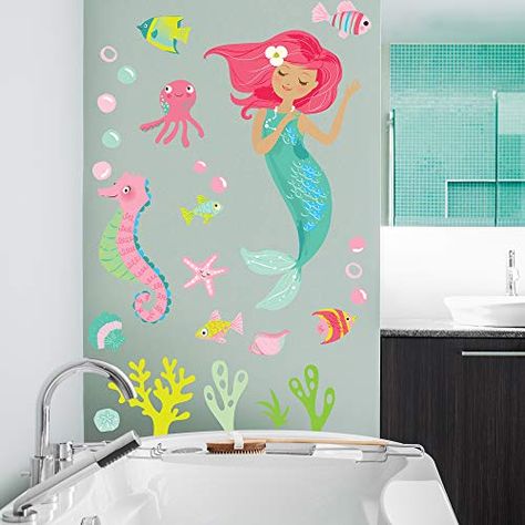 Mermaid Home, Mermaid Wall Decals, Mermaid Bathroom Decor, Mermaid Home Decor, Home Stickers, Girls Wall Stickers, Mermaid Wall Decor, Mermaid Wall Art, Beach Wall Decor