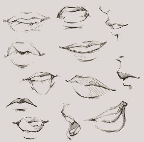 Male Lips Sketch, Male Face Drawing Reference Sketch, Mouth Drawing Reference Realistic, Charchol Art Easy, Mouth References Drawing, Female Mouth Drawing Reference, Face Features Sketches, Tounge Out Drawings, Male Mouth Reference