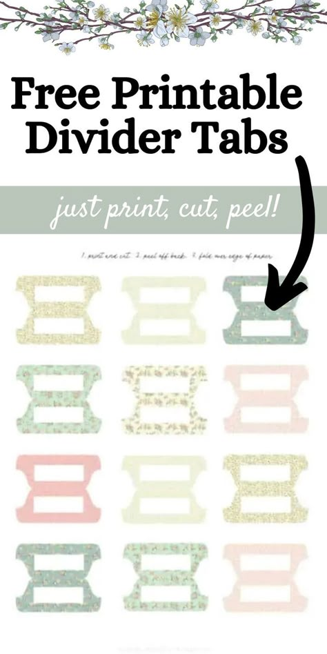 These printable tags are sure to come in handy for all of us paper lovers! You can attach them them to pages in a binder to help you organize it, or you can attach them to a file folder to make the tab just a little prettier! File Folder Tabs Printable, Page Tabs Printable, Free Tabs Printables, Cricut File Folder Labels, Journal Tabs Printable, Printable Bible Tabs Template, File Tabs Printable Free, File Folder Labels Printable Free, Binder Dividers Printable Free