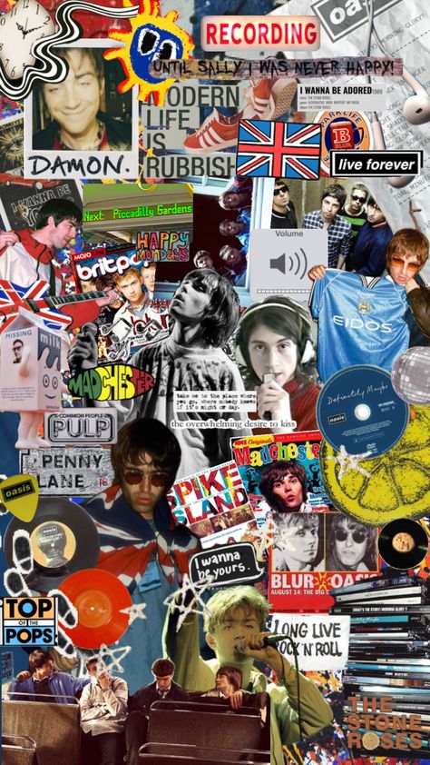 90s Brit Pop Aesthetic, British Bands Aesthetic, Brit Rock Aesthetic, British Pop Culture, Britrock Aesthetic, Brit Pop Aesthetic, Britpop Wallpaper, Britpop Poster, Britpop Outfit