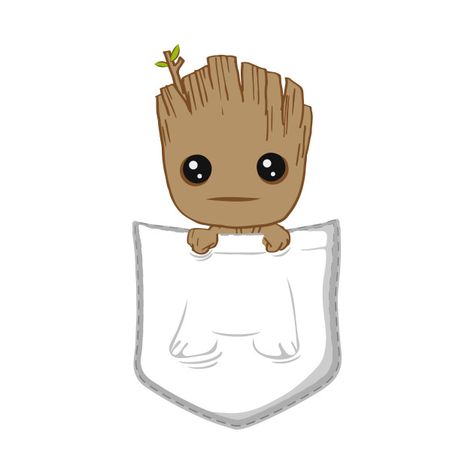 Pocket Groot - Baby Groot - T-Shirt | TeePublic Tshirt Printing Design, Tumblr Stickers, Disney Sticker, Walt Disney Animation, Baby Groot, Shirt Print Design, Girl Stickers, Cool Stickers, Aesthetic Stickers