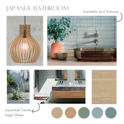 Japandi Bathroom 🇯🇵🍃   A guide to designing a themed space featuring our Auristella Azul Subway and our Japanese traces Sage Green! Do you like the Japandi Interior Style?🤍💚   Shop Online! www.designertile.com.au Japandi Bathroom, Japandi Interior, Tile Companies, Tile Ideas, Timber Flooring, Bathroom Tile, Tile Design, Tile Bathroom, Sage Green