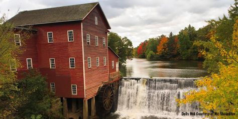 Discover these 7 historic mills in Wisconsin: Dells Mill, Beckman Mill, Messer/Mayer Mill, Herrling Sawmill, Old Rock Mill, Red Mill and Cedarburg Mills. Wisconsin Dells In The Fall, Big Manitou Falls Wisconsin, Wisconsin Landscape, Wisconsin Getaways, Wisconsin Scenery, Gooseberry Falls Minnesota, Wi Dells, Door County Wisconsin Fall, Wisconsin Fall