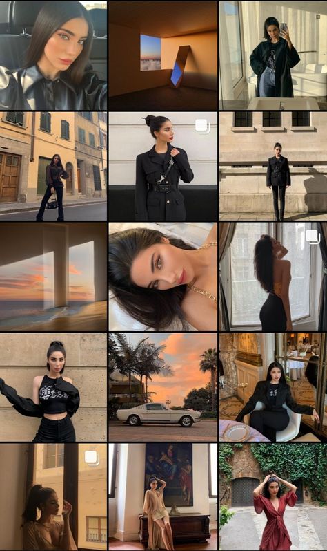 feed aesthetic inspo Sunset Feed Instagram, Earth Tone Ig Feed, Insta Feeds Idea, Korean Instagram Aesthetic Feed, Insta Feed Ideas Aesthetic Vintage, Instagram Aesthetic Inspiration Profile, Cool Insta Feed Ideas, Insta Feed Ideas Aesthetic Black, That Girl Instagram Feed