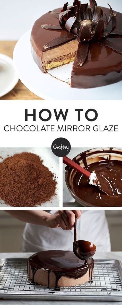 Dark Chocolate Mirror Glaze, Mirror Cakes, Chocolate Glaze Recipes, Chocolate Mirror Glaze, Glaze Icing, Mirror Glaze Cake, Mirror Cake, Mirror Glaze, Clotted Cream