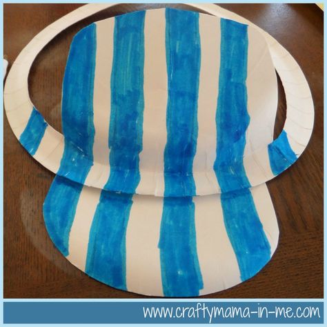 DIY Engineer Paper Plate Hat Inspired by Pete the Cat, #PictureBookMonth, #DIY, #PaperPlateCrafts, #KidsCrafts, Pete the Cat's Train Trip, #Trains, #DressUp Paper Plate Hats, Train Conductor Hat, Train Hat, Engineer Hat, Train Crafts, Conductor Hat, Pete The Cats, Community Helpers Theme, Transportation Preschool