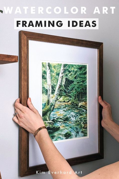 Need some ideas for how to successfully frame beautiful art for your walls? Get inspiration from a watercolor artist and see how she frames her own artwork and art prints. The ideas in this blog pertain specifically to nature illustrations and watercolor paintings but could be applied to a variety of artwork. Wall art ideas | Outdoor illustrations for the home | Home decor inspired by nature #watercolorart #wallart #watercolorpaintings #fineart #homedecor Framed Watercolor Art Wall, How To Display Watercolor Paintings, Frame Watercolor Painting, How To Frame Watercolor Paintings, Framing Watercolor Paintings, Framed Watercolor, Watercolor Frame, Framed Watercolor Art, Framing Ideas For Artwork