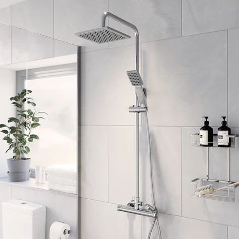 oceane-l-shape-1700mm-bathroom-suite-left-hand-600mm-artis-vanity-unit-taps-waste-shower-screen L Shaped Bathroom, Space Saving Toilet, L Shaped Bath, Adjustable Shower Head, Bathroom Redesign, Bath Mixer, Bathroom Suite, Complete Bathrooms, Mixer Shower