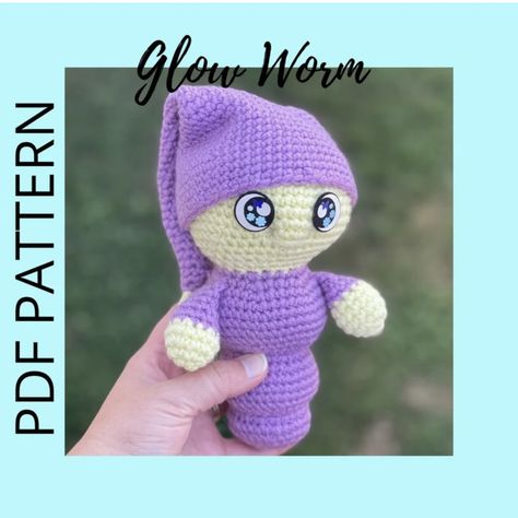 Crochet Worms Free Pattern, Crochet Glow Worm Free Pattern, Glow Worm Crochet Pattern, Wiggle Worm Crochet Pattern, Crochet Worm Free Pattern, Crochet Glow Worm, Glow In The Dark Crochet Patterns, Worm Crochet Pattern, Free Crochet Worm Pattern