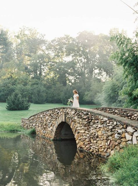 French Inspired Wedding, Pond Bridge, Old Bridges, French Estate, Stone Bridge, Bridge Design, Carolina Wedding, North Carolina Wedding, Covered Bridges