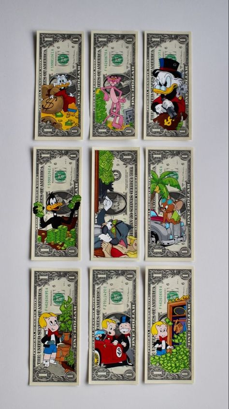 Richie Rich Art, Money Paintings, Money Mood, Acab Tattoo, Money Accessories, Money Design Art, Images Pop Art, Dagobert Duck, Custom Money