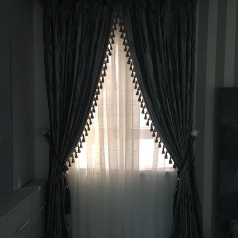 Goth Curtains Living Rooms, Gothic Curtains Bedroom, Gothic Window Treatments, Gothic Curtains Victorian, Black Lace Curtains Bedroom, Dark Academia Curtains, Goth Curtains, Black Lace Curtains, Black Curtains Bedroom