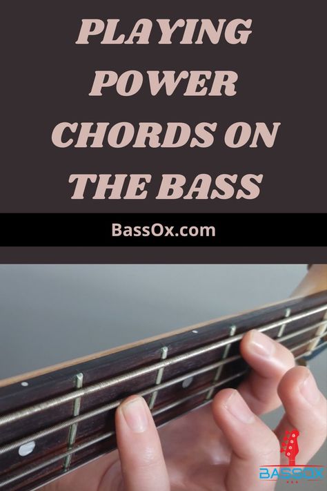 Playing power chords on the bass, with link to bassox.com and a photo of a bass player playing a F#5 power chord. Bass Tablature, Bass Chords, Bass Lessons, Bass Guitar Scales, Bass Tips, Bass Notes, Learn Bass Guitar, Bass Guitar Chords, List Of Songs