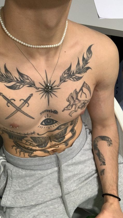 Meaningful Tattoos For Men, Half Sleeve Tattoos Forearm, Occult Tattoo, Men Tattoos Arm Sleeve, Tattoo Inspiration Men, Fire Tattoo, Chest Tattoos For Women, Chest Tattoo Men, Detailed Tattoo