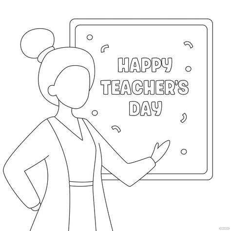 Happy Teachers Day Drawing, Teachers Day Drawing, Father's Day Drawing, New Year's Drawings, Mothers Day Drawings, Teachers Day Greetings, Independence Day Drawing, Valentines Day Cartoons, New Year Cartoon