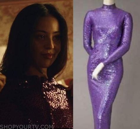 Maddy Perez Fashion, Clothes, Style and Wardrobe worn on TV Shows | Shop Your TV Masquerade Ball Outfits, Euphoria Season 2, Silver Crop Top, Purple Sequin Dress, Maddy Perez, Daisy Print Dress, Euphoria Fashion, Alexa Demie, Worn On Tv