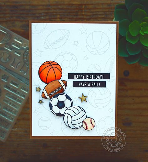 Sports Cards Handmade, Sports Birthday Cards For Men, Handmade Sports Cards, Sport Cards Ideas, Sports Birthday Card, Customer Card, Sports Theme Birthday, Soccer Cards, Men's Cards