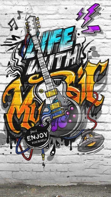 Amoled Wallpaper, Music Graffiti, Graffiti Wallpaper Iphone, Graffiti Doodles, Cartoon Wallpaper Hd, Graffiti Wallpaper, Graffiti Designs, Background Wallpaper For Photoshop, Pop Art Wallpaper