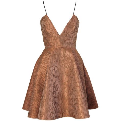 Joana Almagro - Vionette Bronze Dress ($390) ❤ liked on Polyvore featuring dresses, vestidos, short dresses, stripe dress, mini dress, brown dress and striped mini dress Brown Summer Dresses, Low Neck Dress, Short Brown Dress, Triangle Dress, Bronze Dress, Cl Fashion, Backless Dress Short, Backless Dresses, Backless Dress Summer