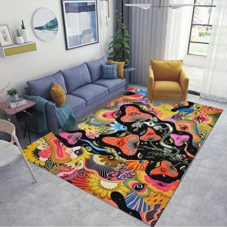 Trippy Living Room Ideas Apartment, Trippy Carpet, Trippy Home Decor, Trippy Rugs, Trippy Kitchen, Mushroom Carpet, Trippy Living Room, Trippy House Decor, Trippy Living Room Ideas