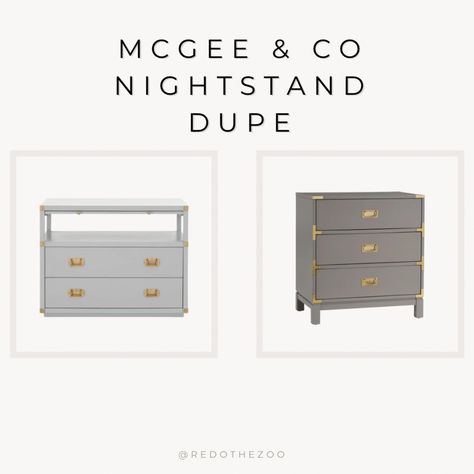 Nightstand, gold accents, McGee & Co nightstand, grey nightstand Follow my shop @redothezoo on the @shop.LTK app to shop this post and get my exclusive app-only content! #liketkit #LTKstyletip #LTKhome @shop.ltk http://liketk.it/3sMIw Mcgee And Co Nightstand, Greige Nightstand, Nightstand And Dresser Combo, Magee And Co, Mcgee And Co Bedroom, Nightstand Gold, Grey Nightstand, Affordable Nightstand, Restoration Hardware Furniture