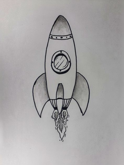 Rocket Sketch Drawings, How To Draw Rocket, Rocket Sketch, Inktober Art, Sketch Ink, Ink Sketch, To Infinity And Beyond, Star Art, Drawing Sketches