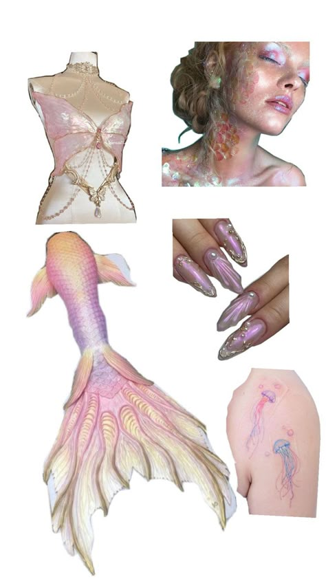 Pink Mermaid Aesthetic, Korra Outfits, Siren Makeup, Mermaid Oc, Siren Costume, Mermaid Photoshoot, Magical Clothing, Realistic Mermaid Tails, Magical Clothes