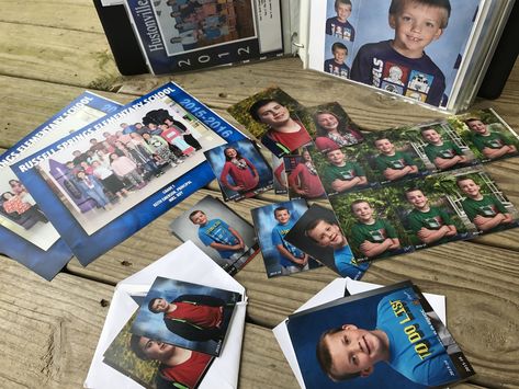 Organize School Pictures, How To Display Sports Pictures, School Picture Organization Ideas, Kids Sports Pictures Display, What To Do With School Pictures, Displaying School Pictures, Kids School Pictures Display Ideas, School Picture Display Ideas, Kids Sports Pictures