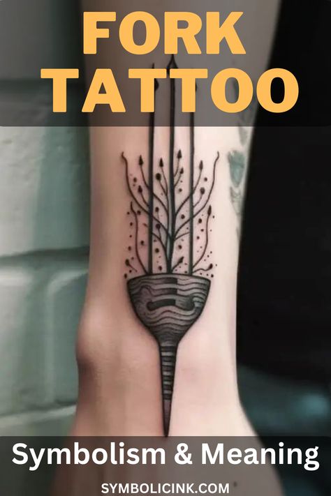 Fork Tattoo Meaning Small Fork Tattoo, Fork Tattoos The Best Is Yet To Come, Fork Tattoos Meaning, Fork Tattoo, Balance Tattoo, Common Tattoos, Change In Life, Fork In The Road, Tattoo Meanings