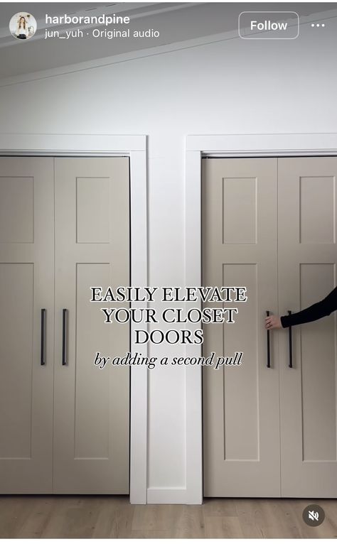 Closet Door Colors, Black Closet Doors, Dream Hallway, Interior Door Paint Colors, Dream Closet Organization, Teen Closet, Remodeling House, Double Closet Doors, Diy Walk In Closet