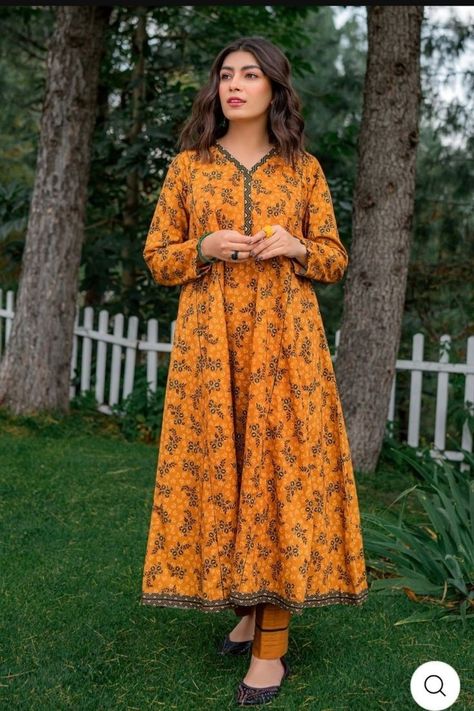 #summerdressdesign #dressdesign #pakistanidress #longfrock #frockdesign #frocks #frock Simple Dresses Frock, Simple Lawn Frocks Design, Causal Frock Design, Long Frok Styles Simple, Printed Lawn Frock Design, Lawn Frock Design, Simple Frock Design, Long Frock Designs, Girls Dresses Sewing