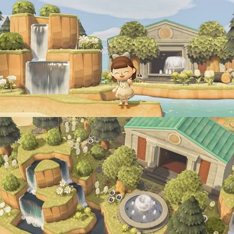 Farm Animal Crossing, Animal Crossing Farmcore, Animal Crossing Museum, Acnh Landscaping, Animal Crossing Landscape, Acnh Museum, Acnh Terraforming, Acnh Farmcore, Acnh Cottage Core