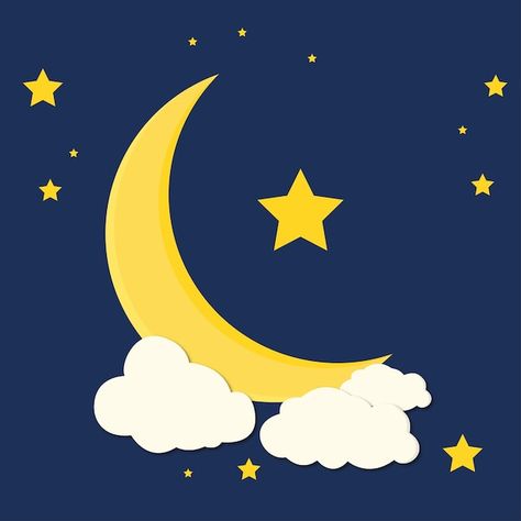 Moon night with star vector flat style | Premium Vector #Freepik #vector #night #moon #full-moon #moonlight Time Clipart, Moon Clipart, About Moon, Star Vector, Moon Full, Night Moon, Moon Night, Flat Style, Fashion Flats