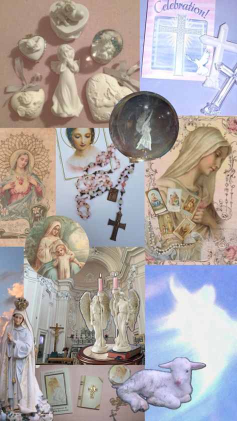 angels, rosaries, candles, Virgin Mary Ethereal Collage, Pink Collage, Ethereal Art, Virgin Mary, Beautiful World, Rosary, Weaving, Angel, Collage