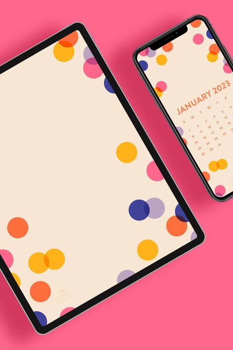 January 2023 Calendar Wallpaper, 2023 Calendar Wallpaper, Free Ipad Wallpaper, January Wallpaper, Free Download Printables, Colorful Confetti, Wallpaper Screen, 2023 Calendar, A N Wallpaper