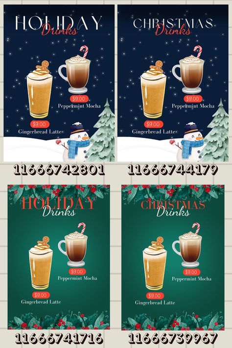 Bloxburg Starbux Decal, Bloxburg Christmas Menu Decals, Bloxburg Christmas Menu Codes, Bloxburg Coffee Shop Outfit Codes, Bloxburg Diner Menu Decals, Bloxburg School Menu Decals, Coffee Shop Decals Bloxburg, Bloxburg Shop Sign Decals, Christmas Cafe Bloxburg