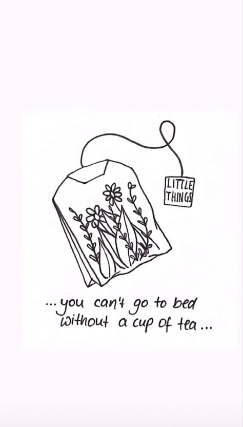 Chamomile Tea Tattoo, Garlic Bread Tattoo, Cute Tea Tattoo, Coffee Mug Tattoo Ideas, Tea Lover Tattoo, Spill The Tea Tattoo, Fine Line Coffee Cup Tattoo, Tea Bag Doodle, Tea Bag Embroidery